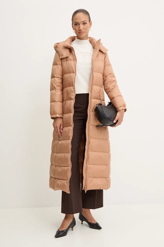 Twinset kurtka puchowa beżowy 242TP2183