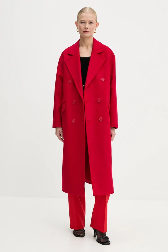Volnen plašč Twinset 242TT2203 rdeča AW24