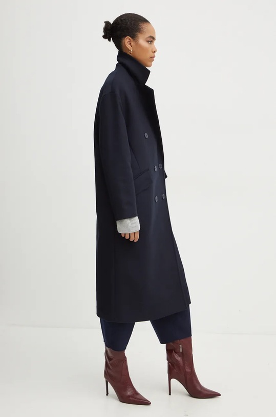 Twinset gyapjúkabát sötétkék 242TT2203