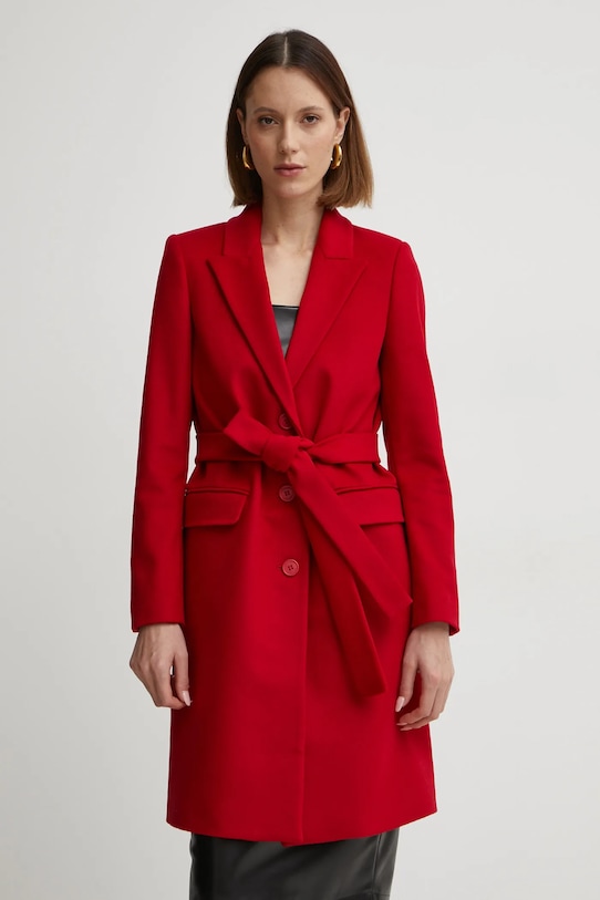 Twinset cappotto in lana non isolato rosso 242TT2202