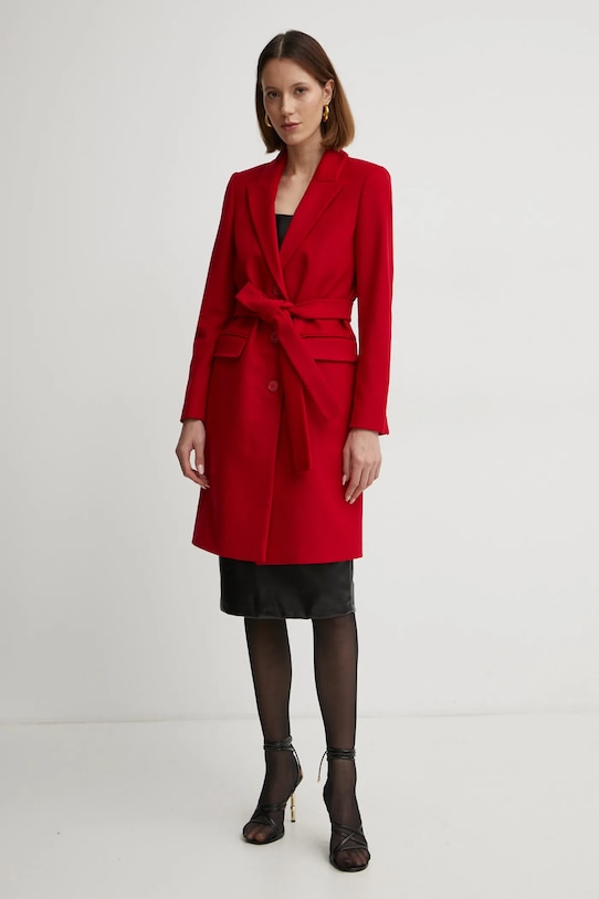 Twinset cappotto in lana 242TT2202 rosso AW24