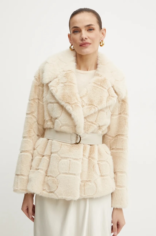 Kaput Twinset bez tople podstave bež 242TT2031