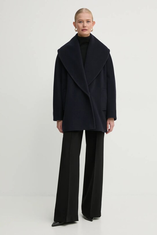 Шерстяное пальто Marella 2423086072200 тёмно-синий AW24