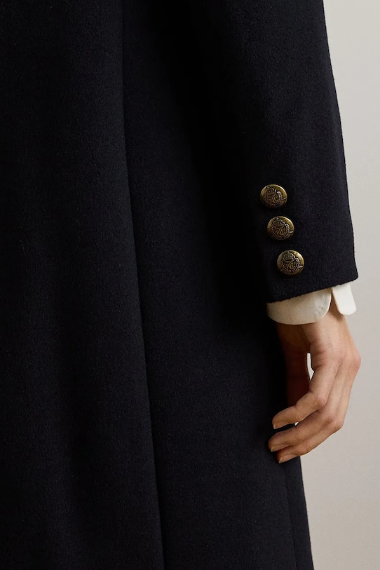 Odzież Lauren Ralph Lauren płaszcz wełniany 297958509 granatowy