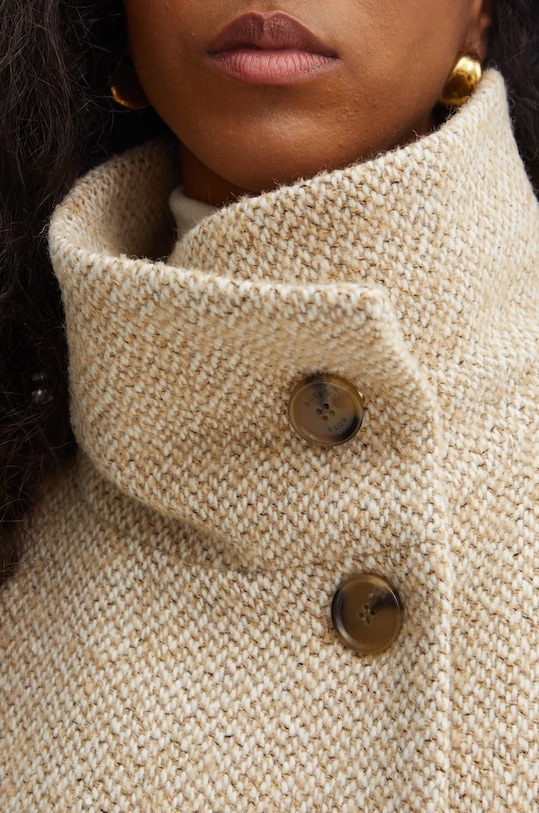 Kaput s primjesom vune BOSS 50518895 bež