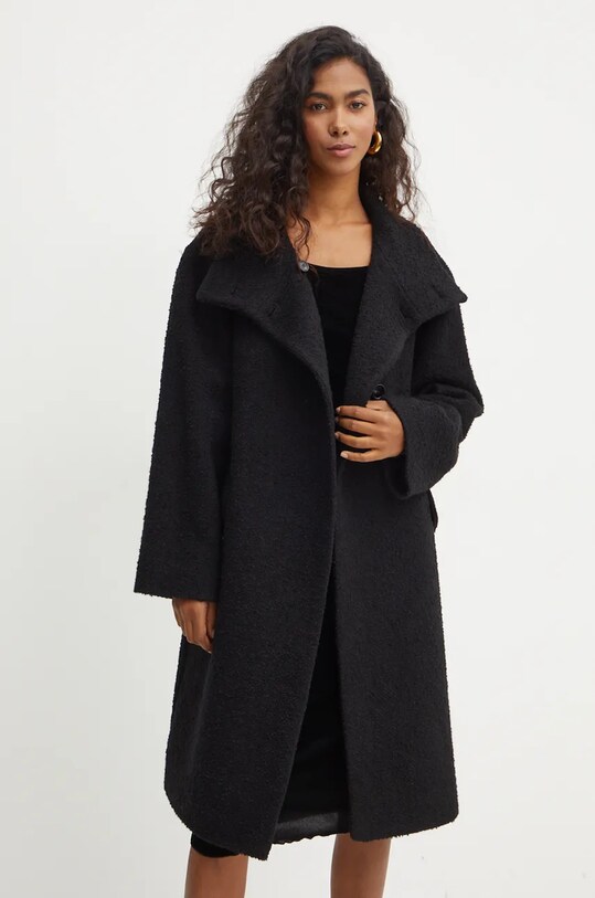 BOSS kabát gyapjú keverékből 50518895 fekete AW24