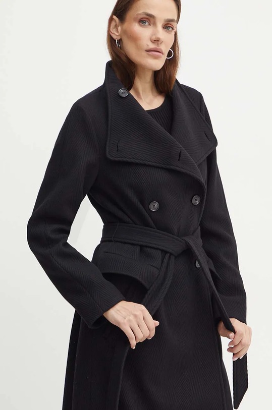 Шерстяное пальто BOSS 50518897 чёрный AW24