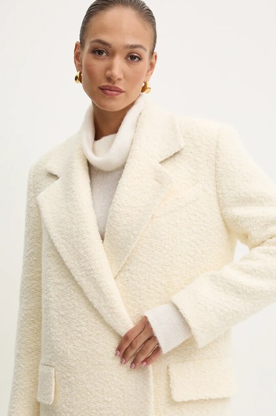 Пальто з домішкою вовни BOSS 50524955 бежевий AW24