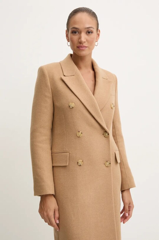 Vlnený kabát BOSS 50524975 béžová AW24