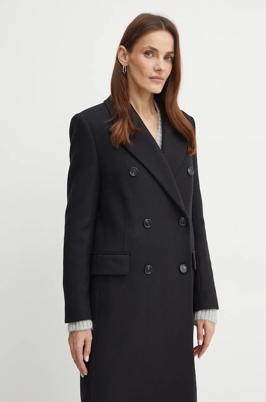 Шерстяное пальто BOSS 50524975 чёрный