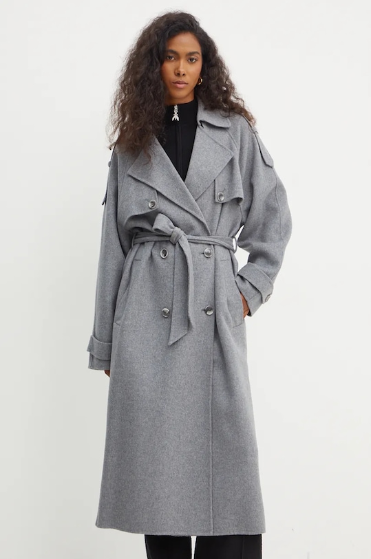 Vuneni kaput BOSS Planet friendly siva 50525004