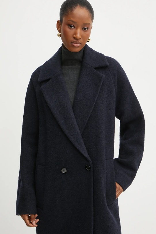 BOSS płaszcz wełniany granatowy 50530199