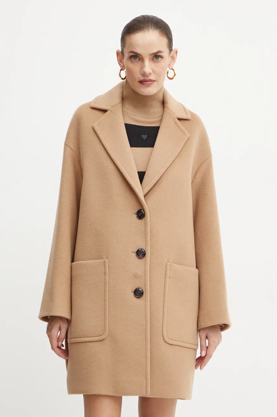 MAX&Co. palton de lână cu captuseala bej 2426016033200