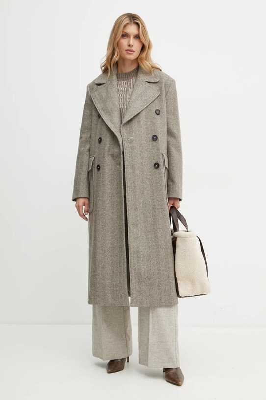 MAX&Co. płaszcz wełniany 2426016054200 brązowy AW24