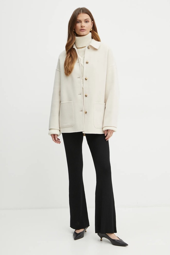 Μάλλινο παλτό MAX&Co. μαλλί μπεζ 2426086013200