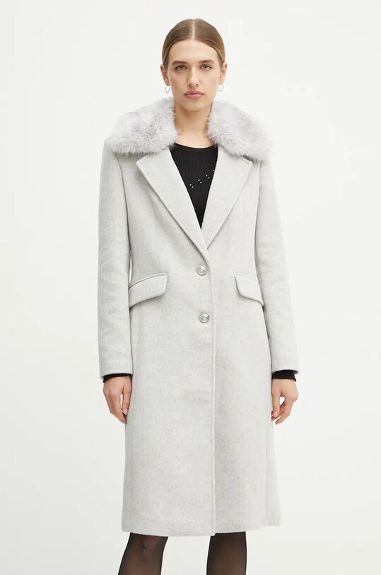 Guess palton din lana NANCY cu captuseala gri W4BL32.WGJG2