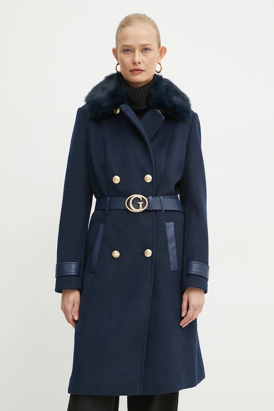 Παλτό Guess AMELIA W4BL46.WGKI2 σκούρο μπλε NC24