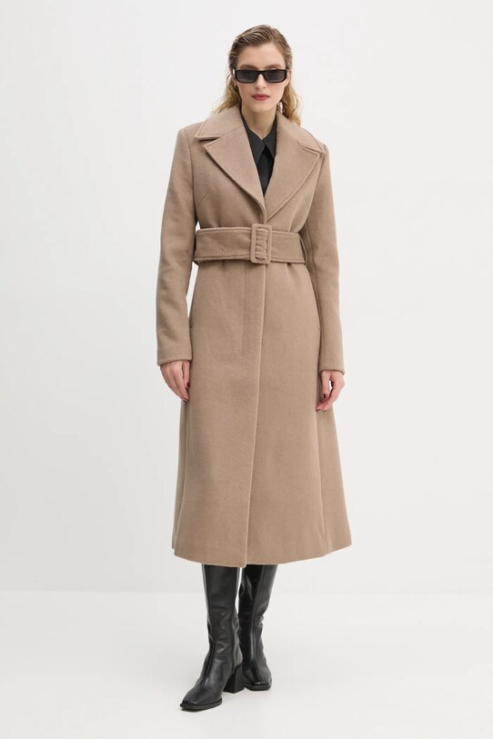 Вовняне пальто Remain 0 502089 бежевий AW24