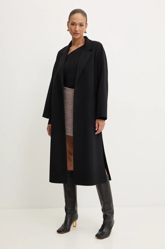 Vuneni kaput Ivy Oak crna IO111046