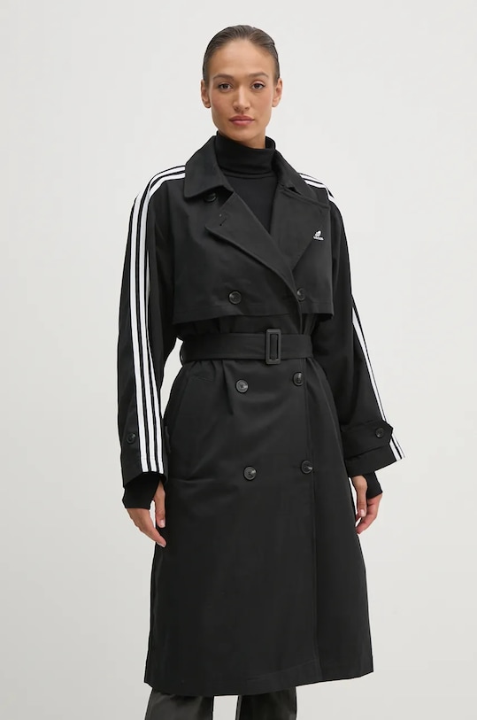 Kabát adidas Originals Tcoat Twill nezateplené černá IZ0381