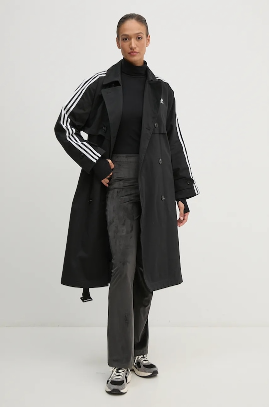 Kabát adidas Originals Tcoat Twill IZ0381 černá AW24