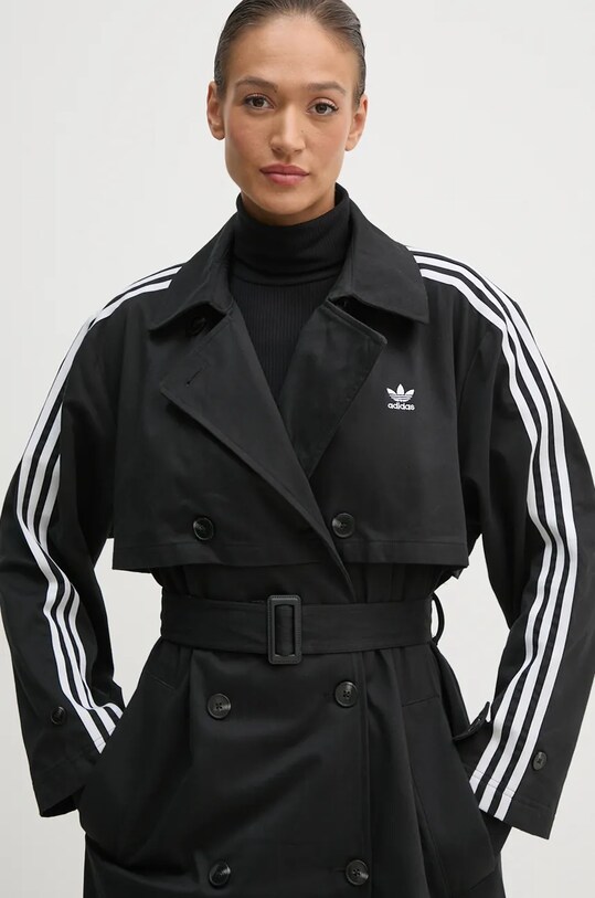 Kabát adidas Originals Tcoat Twill černá IZ0381