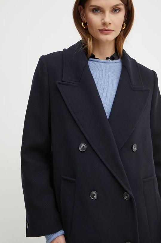 Vlnený kabát Ivy Oak IO111135 tmavomodrá