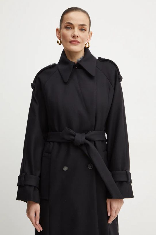 Vuneni kaput Ivy Oak IO111137 crna