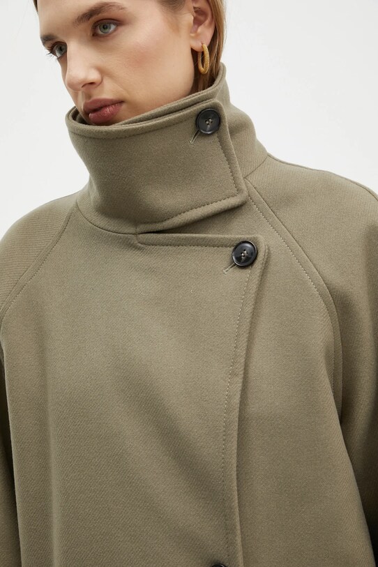Ivy Oak palton de lana IO111138 verde AW24