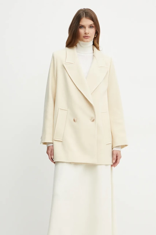 Вовняне пальто Ivy Oak IO119100 бежевий AW24