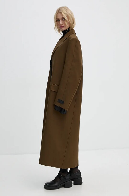 MM6 Maison Margiela płaszcz S62AA0088.M35222 zielony AW24