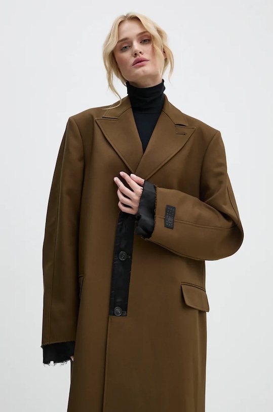 Kabát MM6 Maison Margiela S62AA0088.M35222 zelená