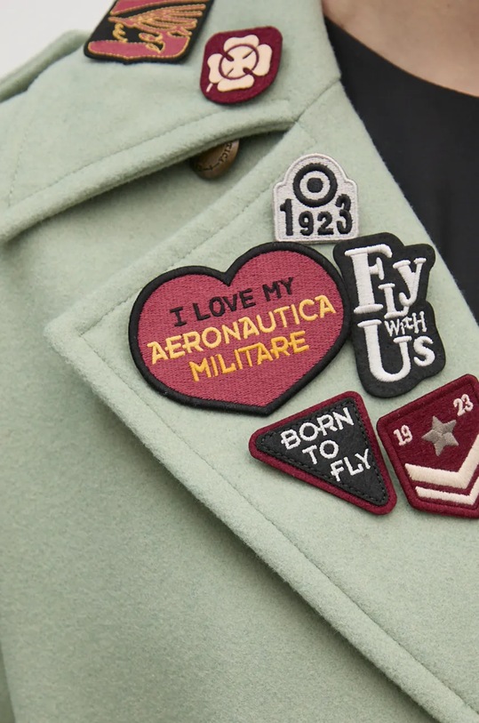 Aeronautica Militare palton din lana AB2971DCT3403 verde