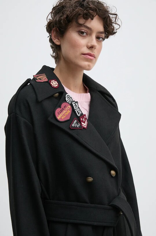 Пальто з домішкою вовни Aeronautica Militare AB2971DCT3403 чорний