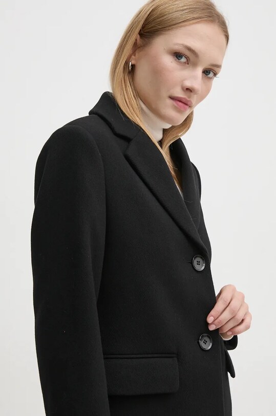 Sisley palton de lana negru 2JJYLN04N