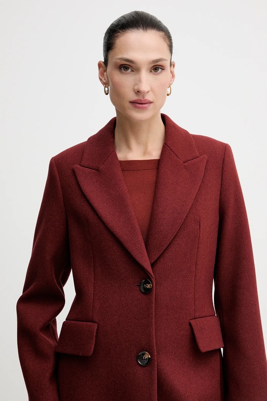 Sisley palton de lână burgundia 2JJYLN04Z