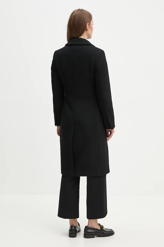Odzież Sisley płaszcz wełniany 2JJYLN04Z czarny