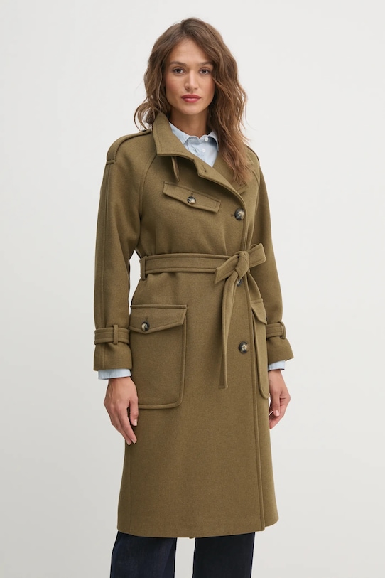 Sisley cappotto con aggiunta di lana non isolato verde 22USLN055
