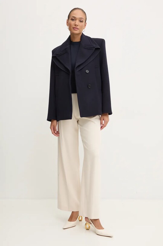 Victoria Beckham palton de lana 1424WCT005790A bleumarin AW24