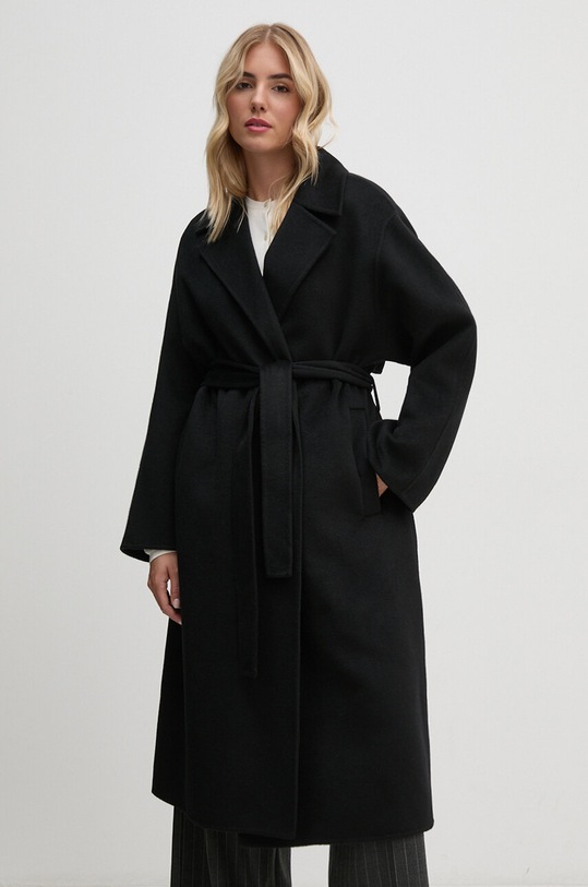 Kabát Calvin Klein oversize čierna 00040WL571