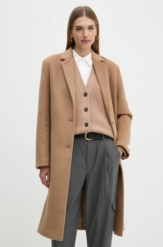 Vlnený kabát Calvin Klein hnedá K20K207701