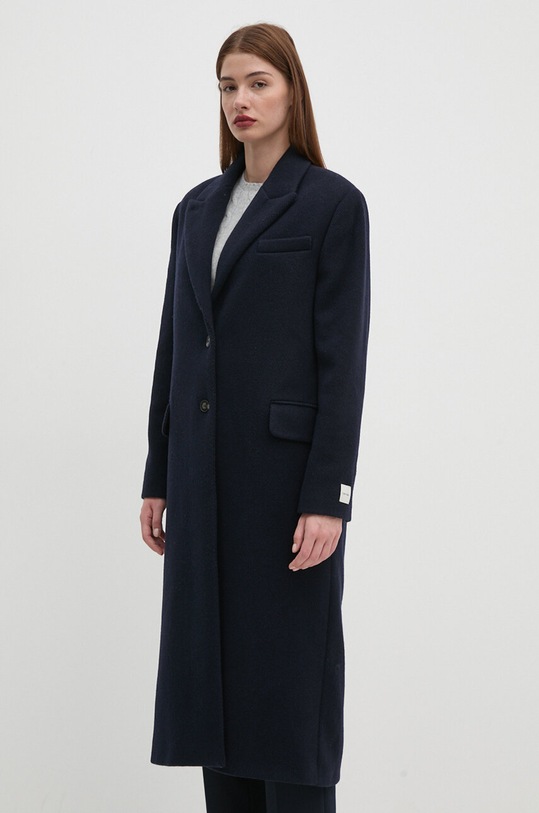 Calvin Klein płaszcz wełniany granatowy K20K207710