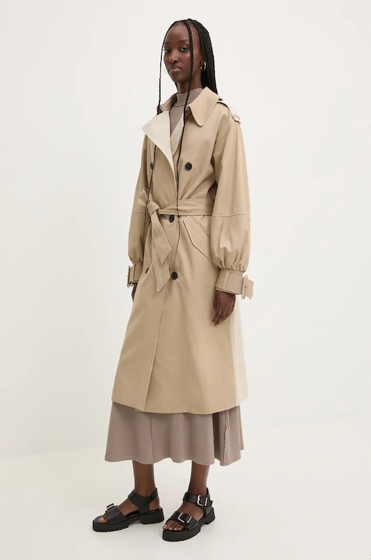 Pamučni baloner Desigual COLONIA bez tople podstave bež 24WWEWBS