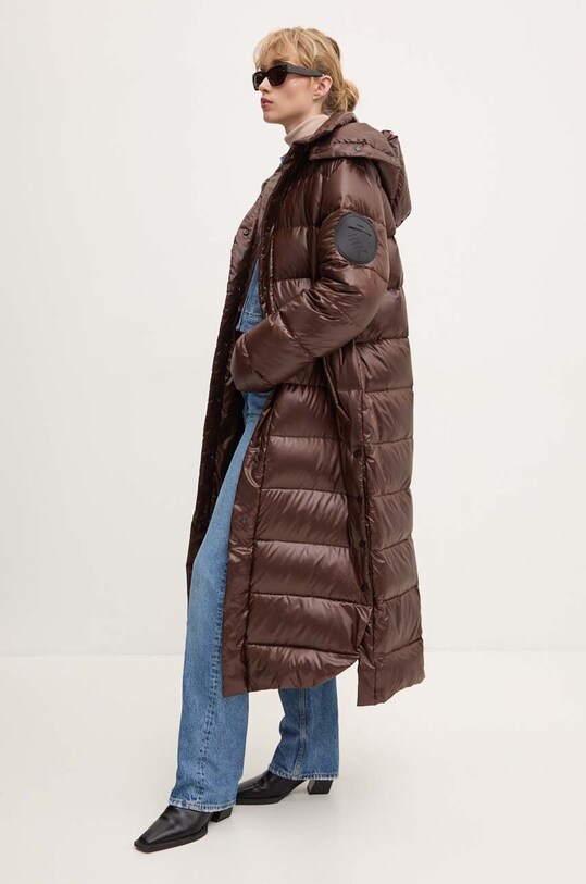 Pernata jakna MMC STUDIO PL ICELAND s kapuljačom smeđa ICELAND.COAT