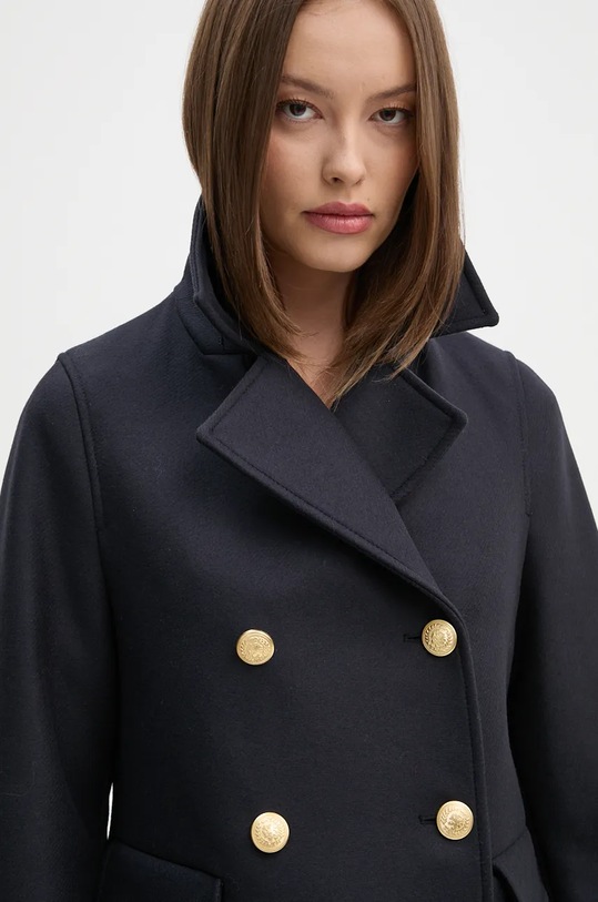Vlněný kabát Tommy Hilfiger WW0WW42632 námořnická modř