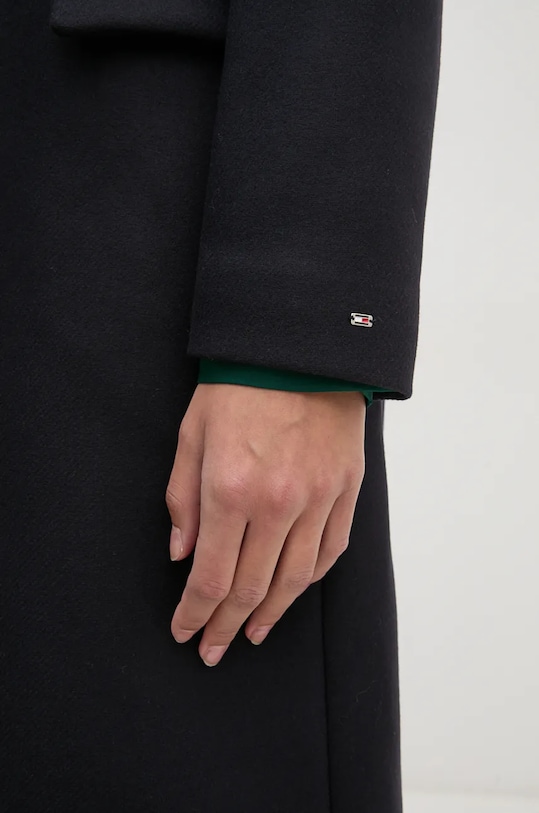 Vlněný kabát Tommy Hilfiger WW0WW42738 námořnická modř