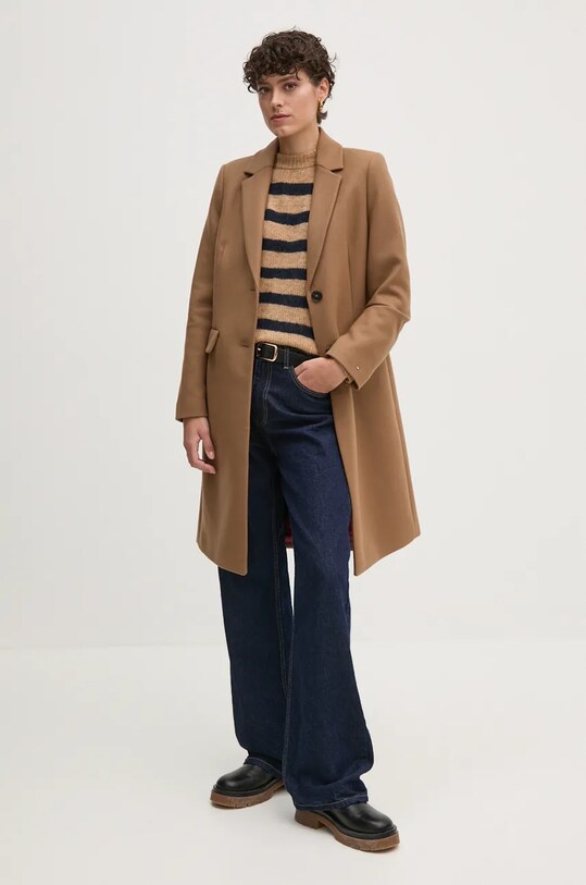 Vuneni kaput Tommy Hilfiger WW0WW42738 bež NC24