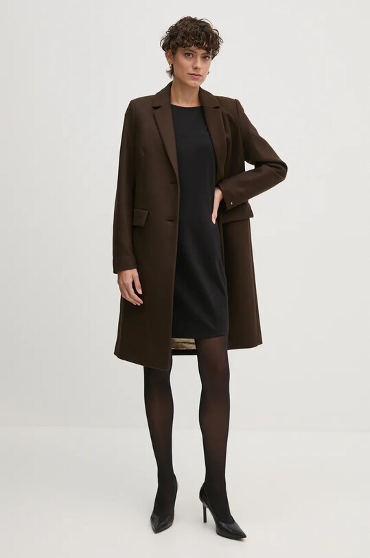Tommy Hilfiger płaszcz wełniany WW0WW42738 brązowy NC24