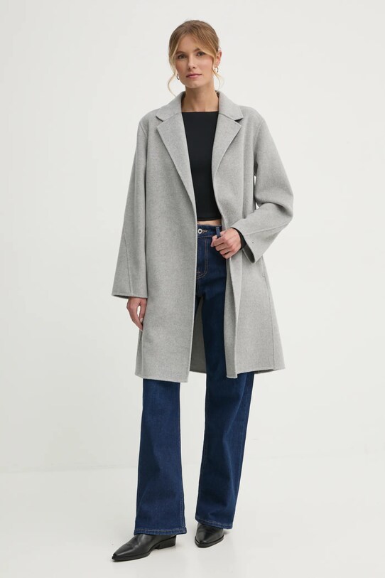 Tommy Hilfiger palton de lână WW0WW43603 gri NC24
