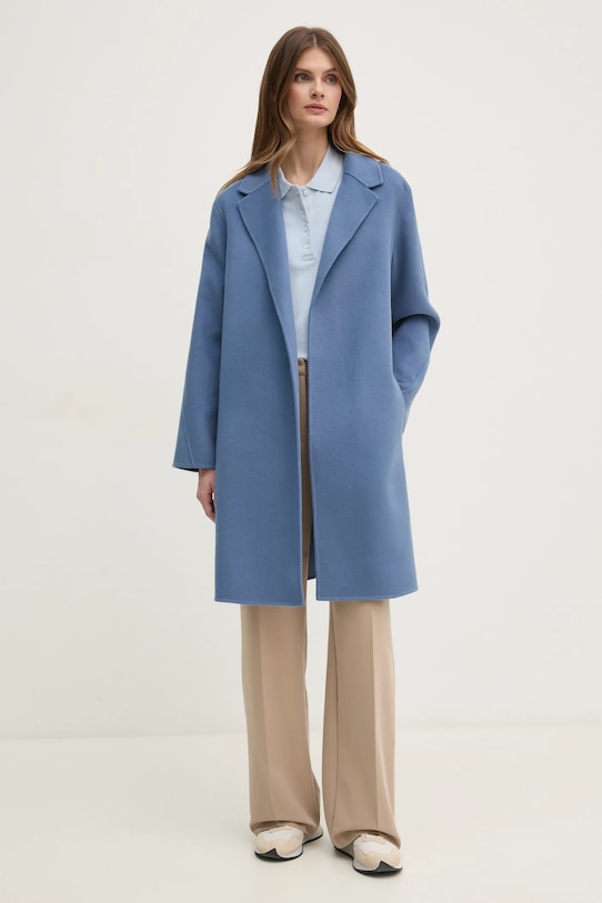 Tommy Hilfiger płaszcz wełniany WW0WW43603 niebieski NC24